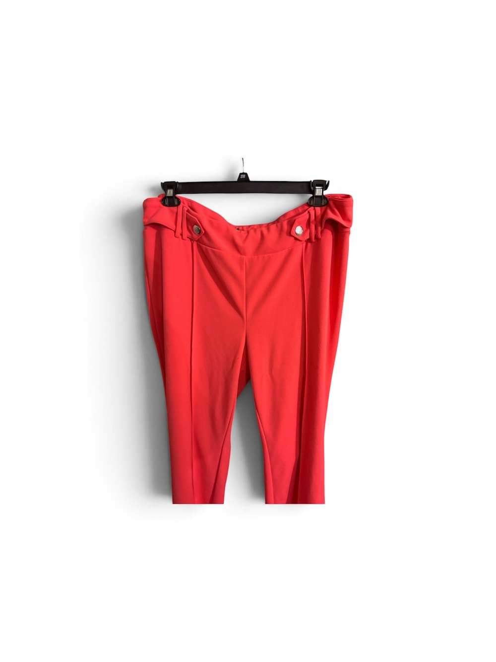 Soho Coral Pull-On Trousers with Button Detail